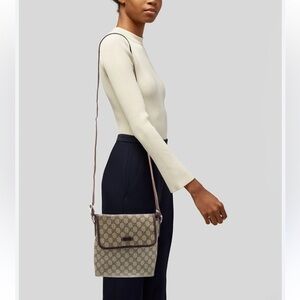 Vintage Gucci GG Supreme Monogram Small Crossbody Flap Bag serial #223666